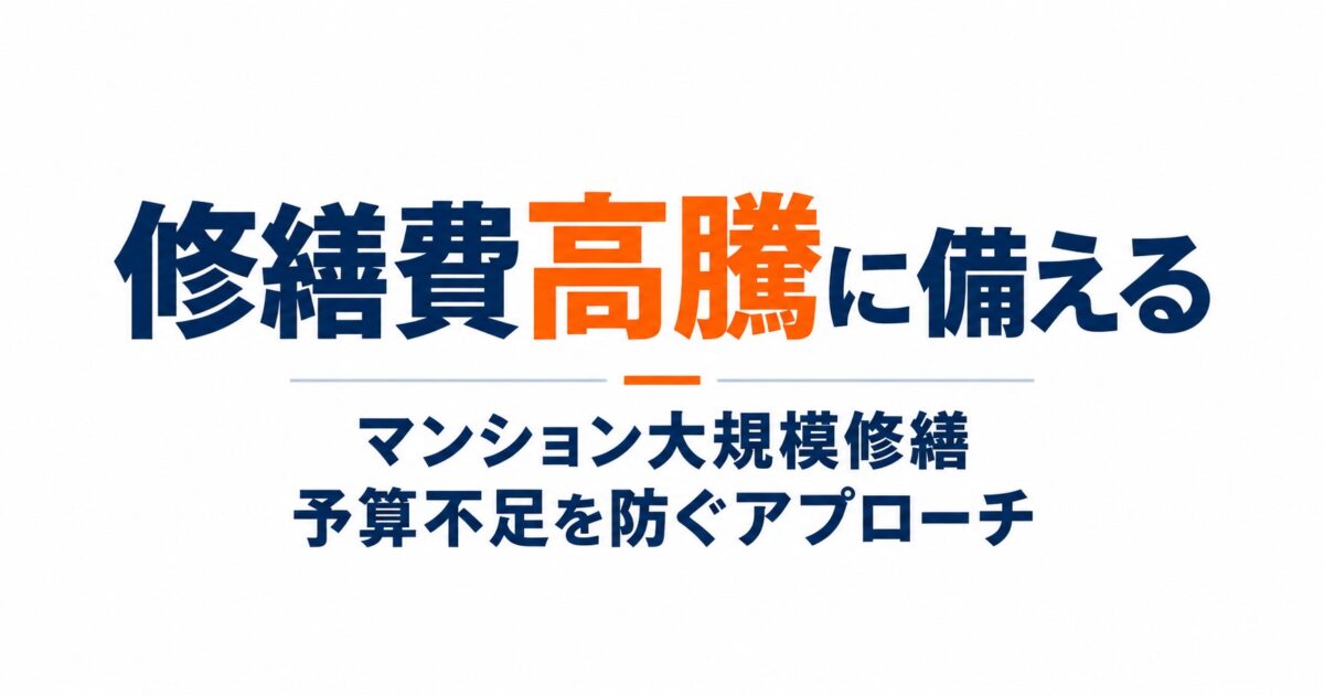 マンション大規模修繕の費用相場と予算管理を解説するイメージ画像